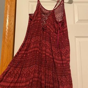 Maroon patterned summer dress